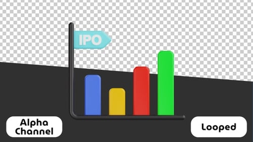3D Bar Chart IPO Finance Growth Animation