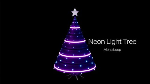 Glowing Neon Light Tree