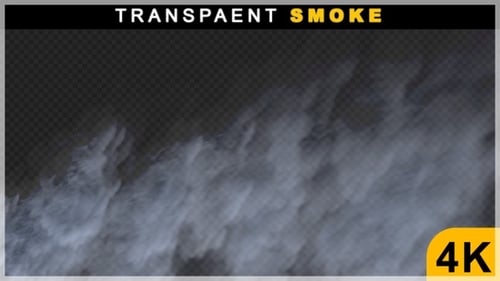 Sanfter kleiner Rauch oder Nebel, der auf der Luft schwebt, Animation auf transparentem Hintergrund