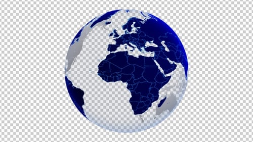 Seamlessly Looping Blue Earth Globe Rotation Animation