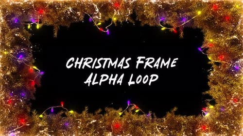 Festive Christmas Frame with Twinkling Lights
