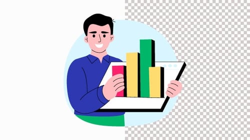 Sales Report And Financial Analysis Animation Alpha Channel