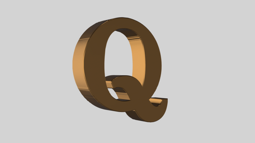 Golden Rotating 3D Letter Q Alphabet Animation