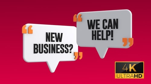 Rotating 3D Speech Bubble Text Message Animation