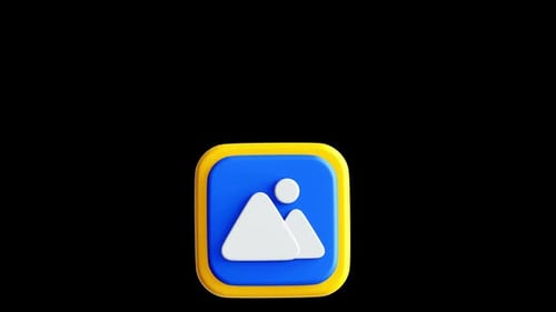 Modern 3D Rotating Image Gallery App Icon