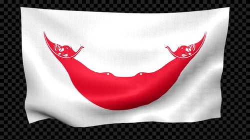 Waving Easter Island Flag Seamless Loop with Alpha Channel