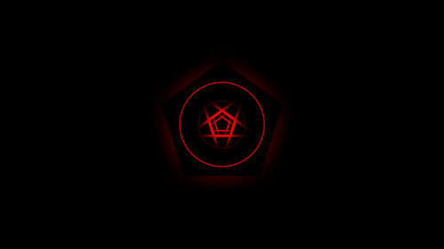 Vertikales Video, invertiertes Pentagrammsymbol, dunkle Tunnelanimation