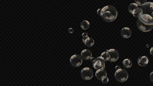 Floating Realistic Transparent Bubbles Overlay Loop