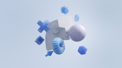 Dynamic Floating Abstract 3D Shapes Animation Background