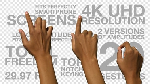 Black Hand Female Touch Gestures