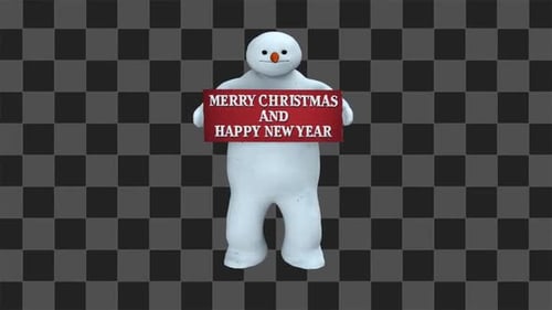 Snowman Merry Christmas Happy New Year