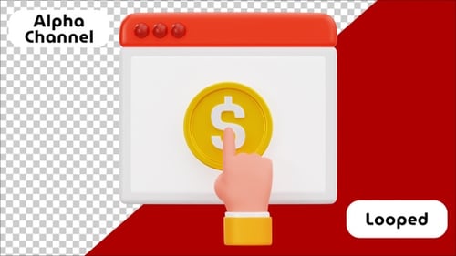 3D Pay Per Click (PPC) Advertising Animation | Alpha Channel