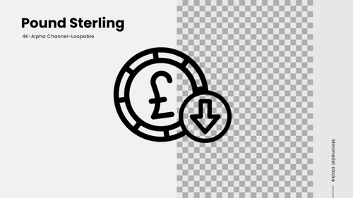 Animated Pound Sterling Currency Decrease Icon