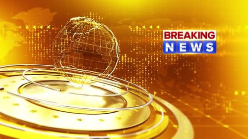 Breaking News Golden Broadcast News Background Loop V2