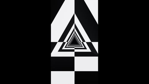 Vertical video black and white triangle hypnotic optical illusion tunnel