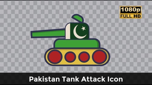 Icône d'une attaque de chars au Pakistan — Design de guerre frontalière entre l'Inde et le Pakistan