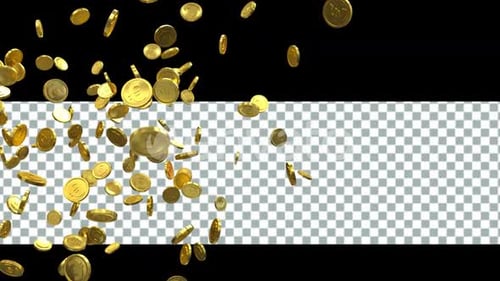 3d Gold Euro Coins Animation