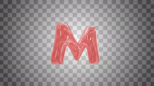 Animated Red Jelly Letter M Inflation