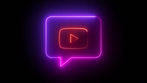 Icono de neón de YouTube
