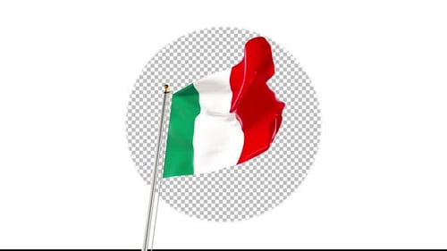 Realistic Waving Italy Flag 3D Animation