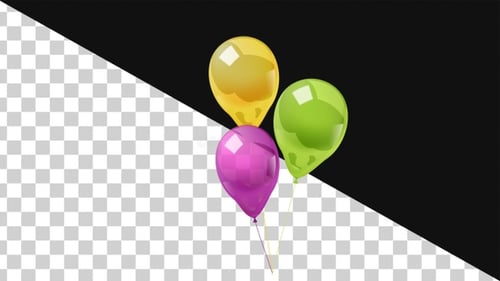 Vibrant 3D Balloons Floating for Party Celebrations