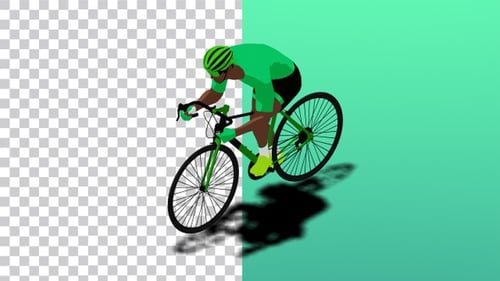 Green Bicycle Race Ortographic