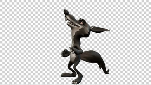 Coyote Cartoon Success Animation Angle View