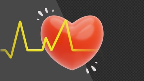 3D Heart and Pulse | Alpha Channel