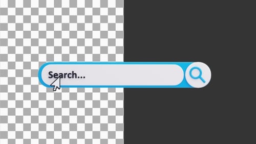 3D Animation of Search Bar with Cursor | Alpha Channel