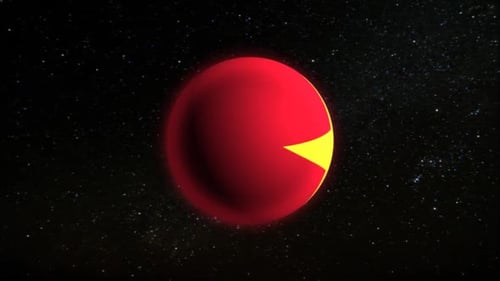 Abstract Red Sphere and Yellow Star Reveal Animation