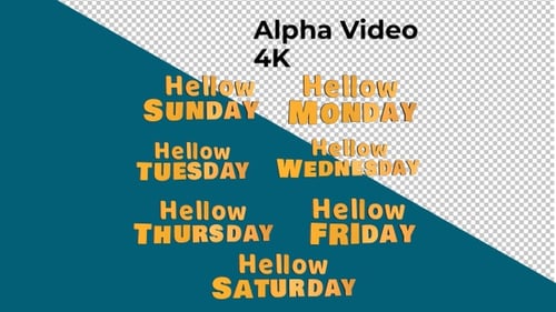 Animated 3D Gold Text Greetings for Days of the Week