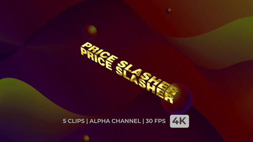 Rotating Gold 3D Price Slasher Text Animation