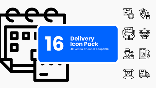 Animated Delivery Logistics Line Icons Pack