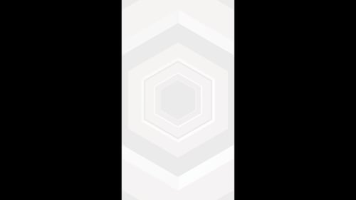Fondo de animación de bucle de túnel hexagonal blanco de vídeo vertical