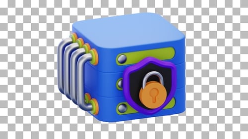 3D Animation of Server Security | Alpha Channel