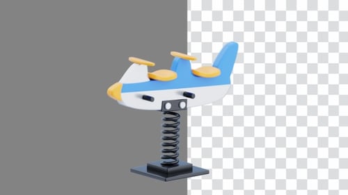 3D Animation of Rocking Plane Game | Alpha Channel