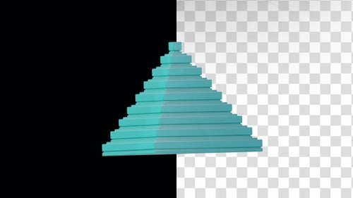 3D Animation of Step Pyramid Shape