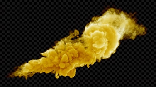 Dynamic Yellow Smoke Fluid Element Animation
