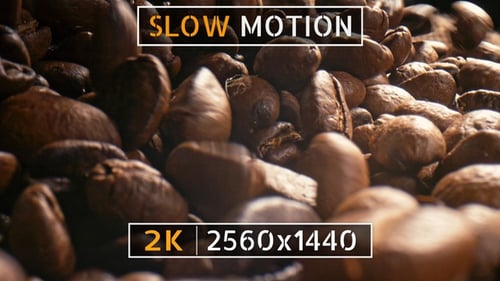 Close-up of Roasted Coffee Beans with Burlap