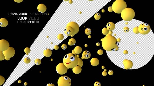 Floating 3D Emojis Seamless Loop Animation