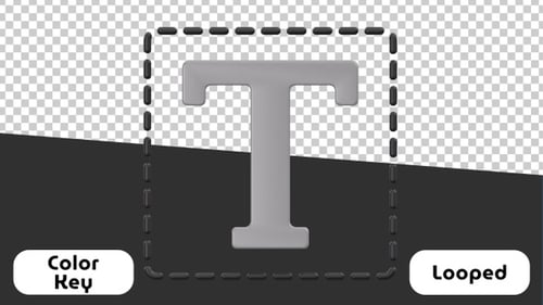 3D Animated Icon of Text | Color Key Effect | Alpha Channel