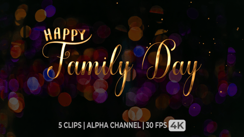 Multi-Color Happy Family Day Calligraphy Text Reveal Pack
