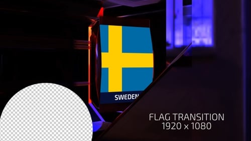 Futuristic 3D Flag Reveal Broadcast Graphic