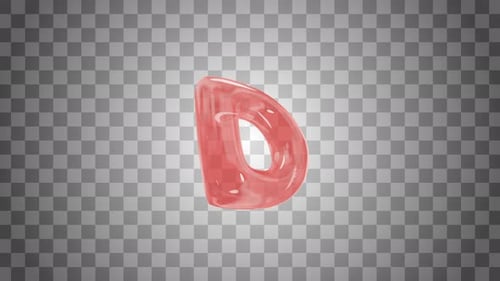 Fluid Red Letter D Typography Reveal