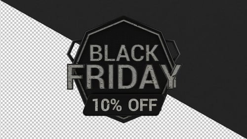 Grunge Style Black Friday 10% Off Label Animation