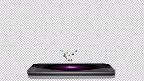 Smartphone Apps Revealing Technology Icons Animation