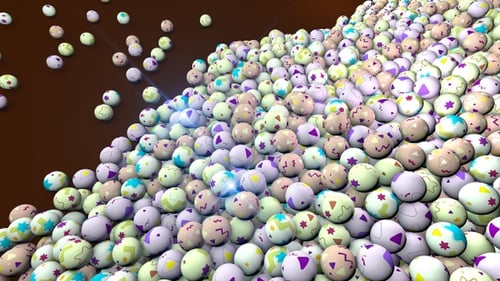 Colorful Decorated Easter Eggs Falling Animation Background