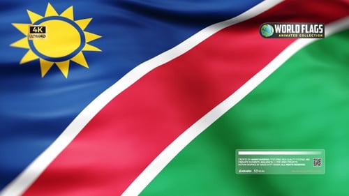 Realistic Waving Flag of Namibia Seamless Loop
