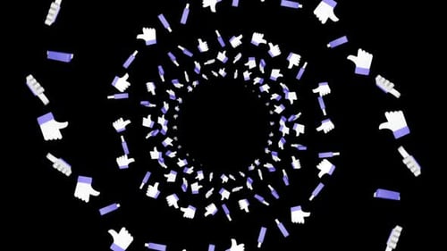 Flying Spirals 3D Thumb Ups, Loopable