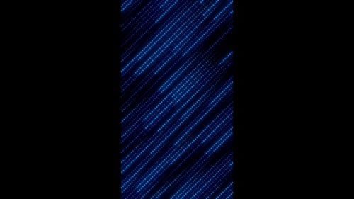 Vertical video blue gradient neon dots lines loop animation